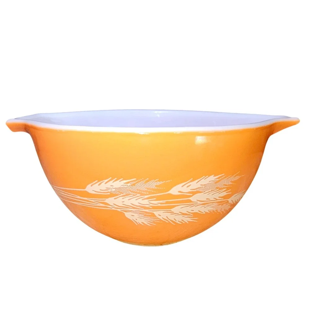 Vintage Pyrex Autumn Harvest Cinderella Nesting Bowl Set 441 442 443 444 Wheat